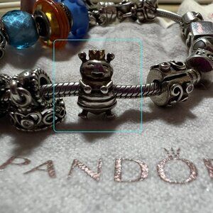 💖 Pandora charm - Queen Bee - silver + 14k gold